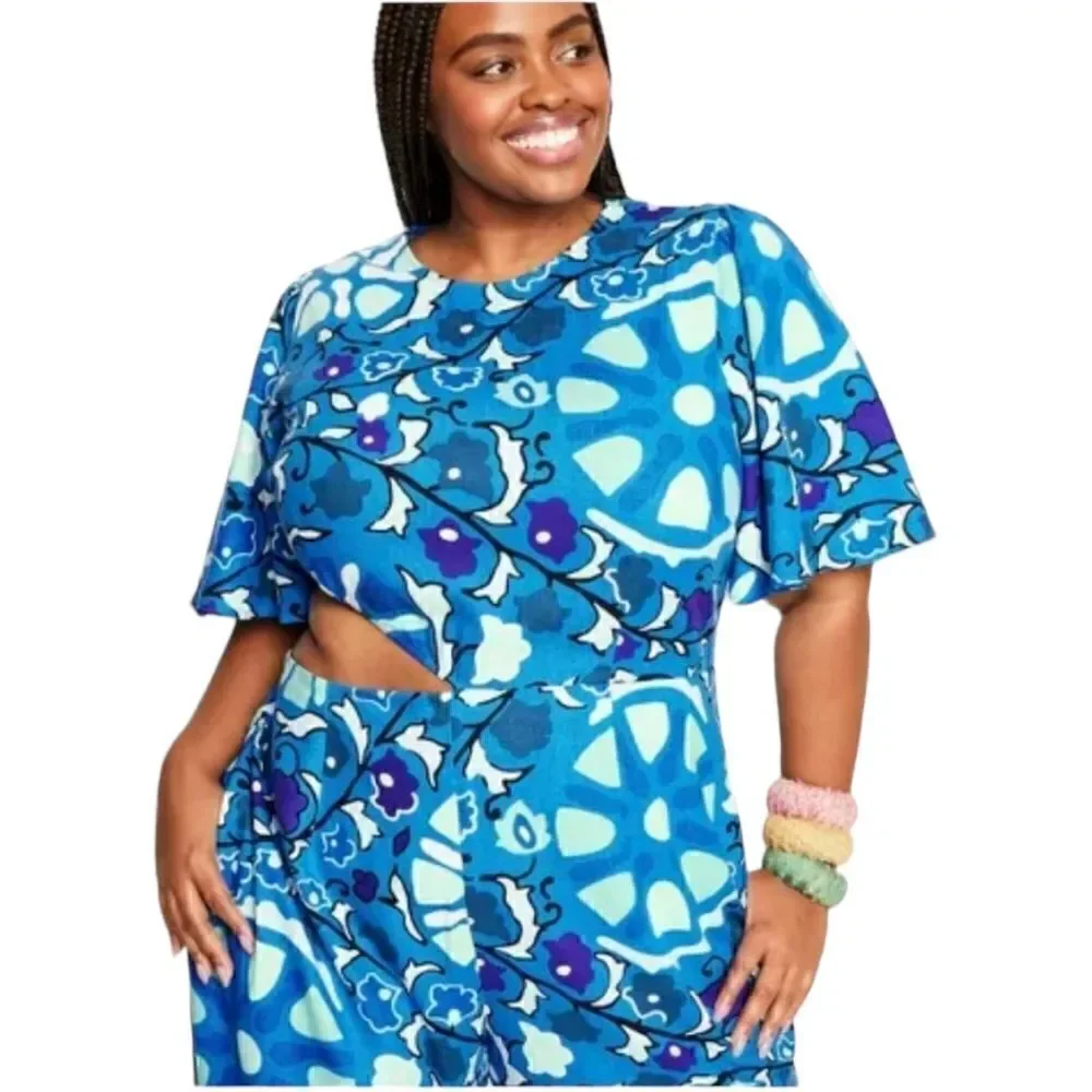 Rhode x Target Blue Zinnia Jumpsuit With Side Cutout,‎ Size 2X, NWT
